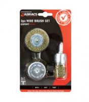 ABRACS 3PC SPINDLE MOUNTED WIRE BRUSH SET (1PC) ABRACS 3PC SPINDLE MOUNTED WIRE BRUSH SET (1PC)