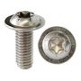 ISO 7380-2 STAINLESS A4 BUTTON HEAD SCREWS, SL-DRIVE, FLANGE, FULLTHREAD M8X20/20 TX40 (